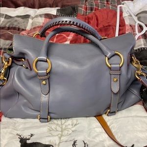 Dooney & bourke Florentine large satchel steel blue